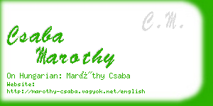 csaba marothy business card